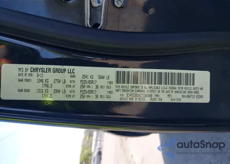 2012 Dodge Journey Sxt z USA, uszkodzony, nr VIN 3C4PDDBGXCT160348